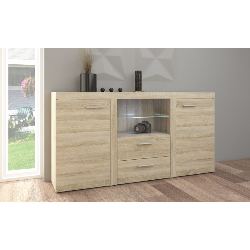 Fortville 156cm W 2 - Drawer Chest of Drawers, Sonoma oak