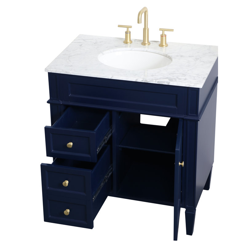 Ensemble de meuble-lavabo simple 32 "Rivers, Bleu