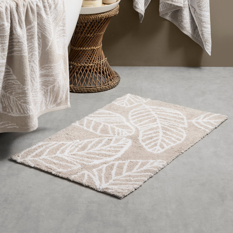 Matteo Cotton Non-Slip Bath Mat, Natural
