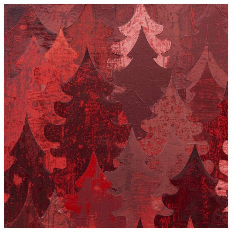 Red Christmas Trees Pattern Blankets, 50in W x 60in H