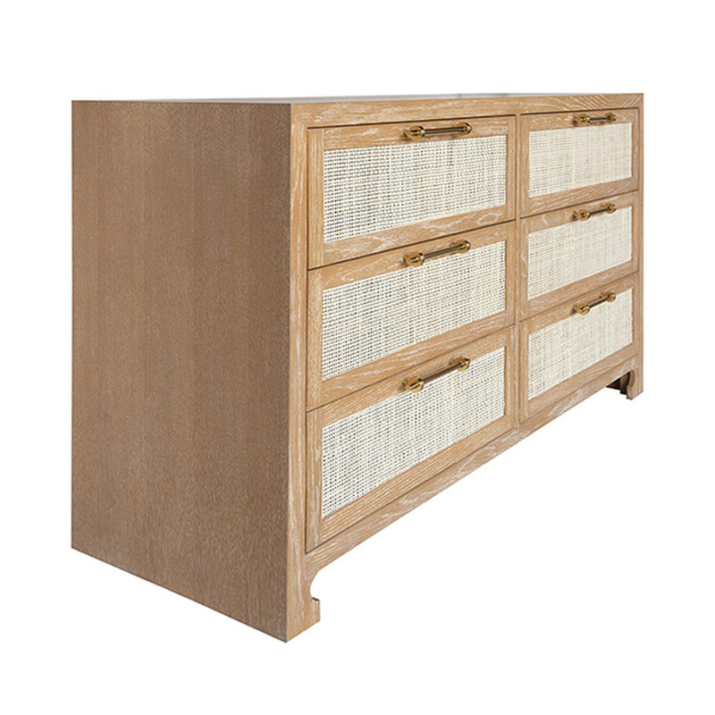 Carla 6 - Drawer Dresser, Cerused Oak