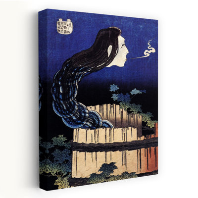 The Ghost Story Of Okiku , 1830 Classic Vintage Nature Architecture Wall Art Print by Katsushika Hokusai - 1 Piece Wrapped Canvas Wall Art