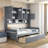 All-in-one Wooden Daybed With 2 Drawers, Cabinets And Shelves-678941510-678941511