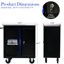 Chariot à outils à double porte avec comptoir en acier inoxydable et 2 freins noir + armoire bleue 4 27,19 po de hauteur