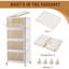 4 bacs de rangement empilables à 4 niveaux, contenants de rangement avec roulettes, bacs de rangement en plastique transparent avec 1 couvercle, grande boîte de rangement pliable, tiroirs de rangement empilables multifonctionnels pour le bureau personne