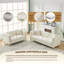 Canapé 58 po en velours Chesterfield de 58 po, canapé 2 places à siège profond, canapé moderne avec têtes de clou à boutons, accoudoirs carrés, meubles de salon, de chambre à coucher et de bureau (beige)-130670357