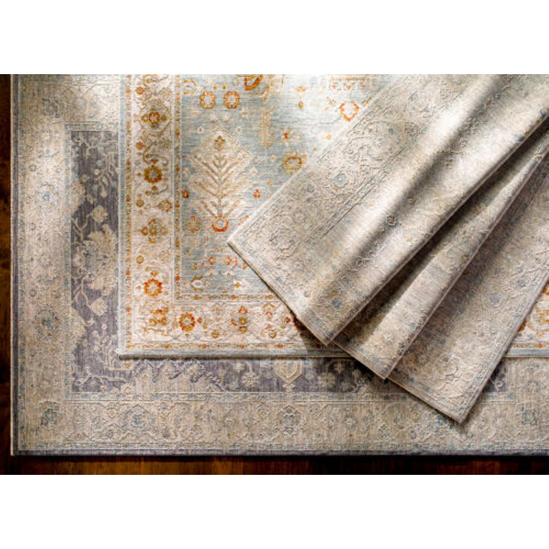 Tapis oriental beige / orange / ivoire Finnlagh, Tapis de couloir 2 pi 7 po x 10 pi