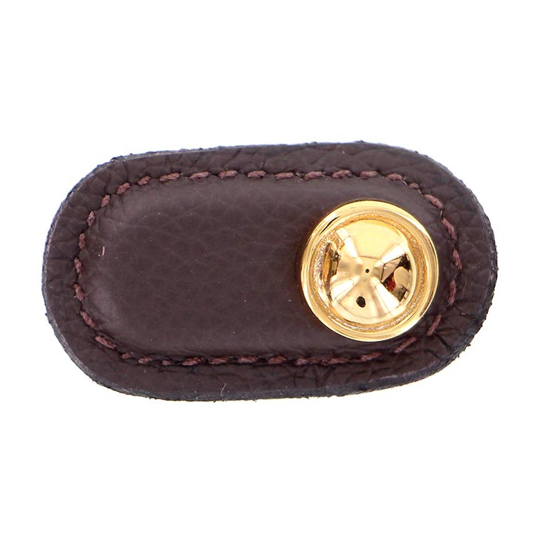 Sanzio Novelty Knob, Polished Gold, Brown
