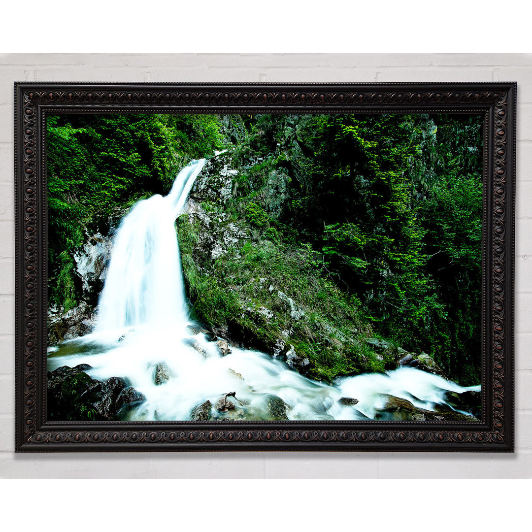 Mountain Waterfall Gush - Einzelner Bilderrahmen Kunstdrucke