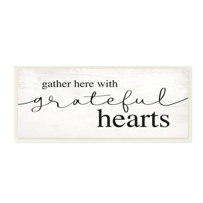 " Gather Grateful Hearts Phrase Charming Home Design " by Daphne Polselli