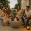 DIABLO Contemporary Garden & Patio Heater Fire Pit Brazier And Barbecue With Concrete Stone-Effect Finish-1302563919