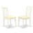 3 Piece Dining Room Table Set Contains a Round Wooden Table and 2 Linen Fabric Kitchen Dining Chairs, 42x42 Inch, Linen White-718188465-718188464