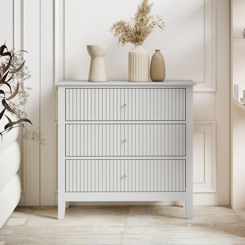 3 Drawer 31 In. Wide Chest Of Drawers, White