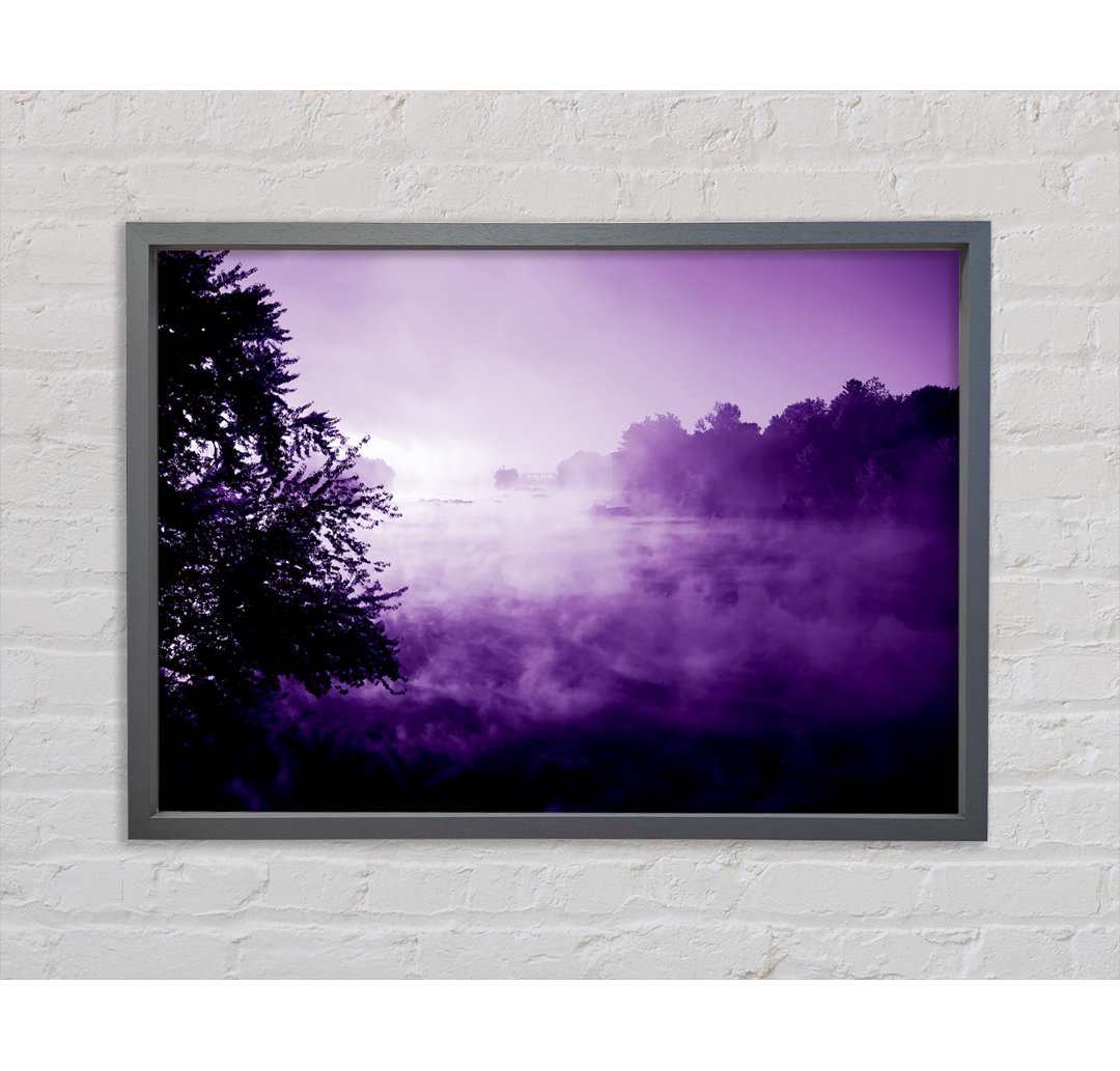 Purple Misty Lake - Einzelner Bilderrahmen Kunstdrucke auf Leinwand