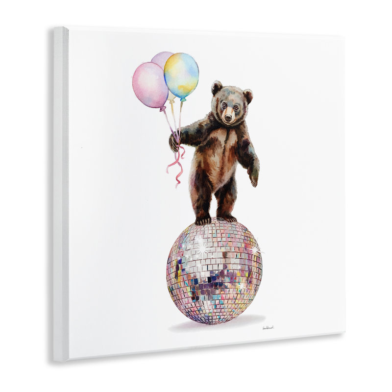 Plaque murale ours et ballons, design par Amanda Greenwood