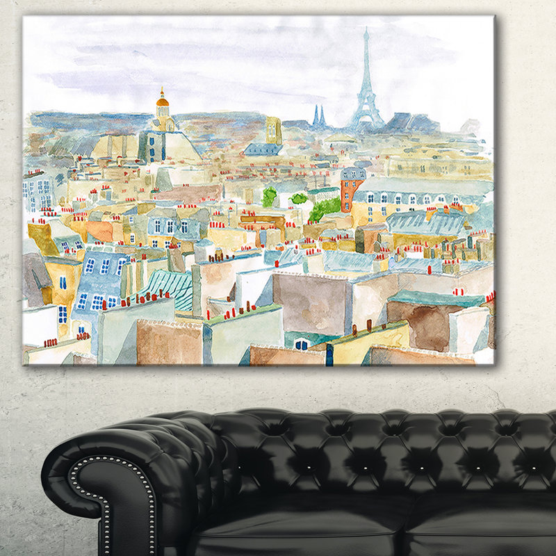 City of Paris - Impression sur toile tendue, H 20 po x l 20 po x P 1 po