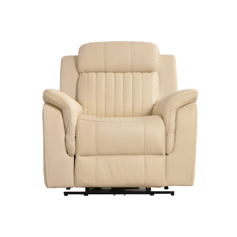 Cenaida Genuine Leather Electric Power Recliner Armchair, Cream