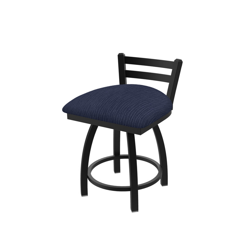 Tabouret de coiffeuse Jackie, Tissu-graphique ancre, Noir froissé
