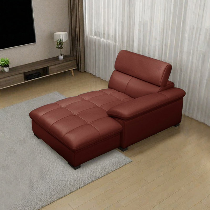 Fauteuil inclinable en similicuir léger de style luxueux, Orienté à gauche (vu de face), Rouge datte