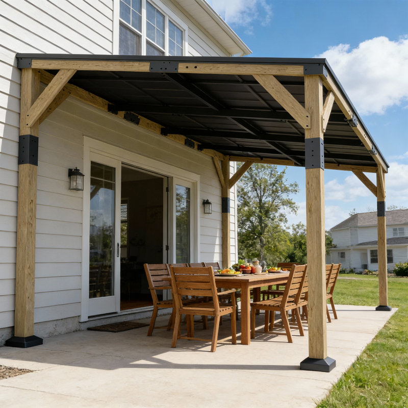 Pergola pour abri de jardin en acier galvanisé 14 'x 10'