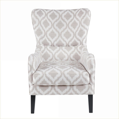 Solid Wood Frame Fabric Upholstered Wingback Accent Chair by for Quiet Home Relaxation