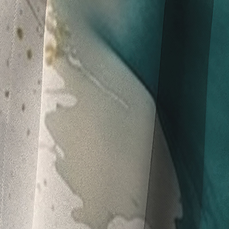 Rideau occultant bleu foncé et doré à rayures Fractals XVIII - 1 panneaux, L 52 po x L 95 po