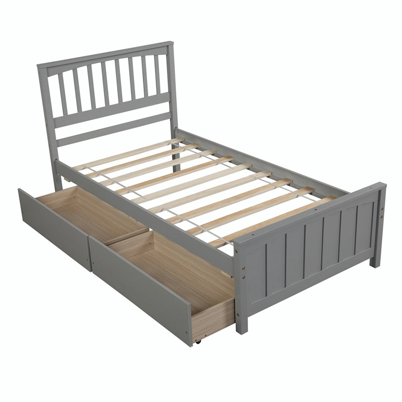Charylene Solid Wood Slat Storage Bed