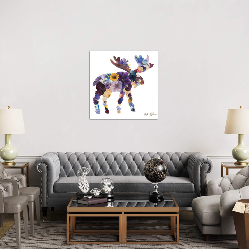 Moose 1 Piece Wrapped Canvas Wall Art, 93.98 cm H x 93.98 cm W x 1.91 cm D