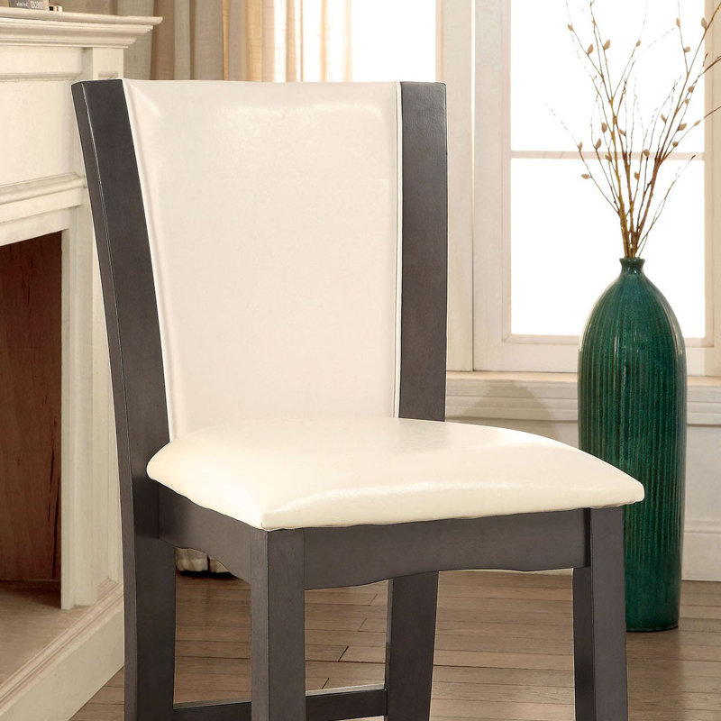 Tabouret de comptoir 25,5 po Ayana, Cadre gris, Crème