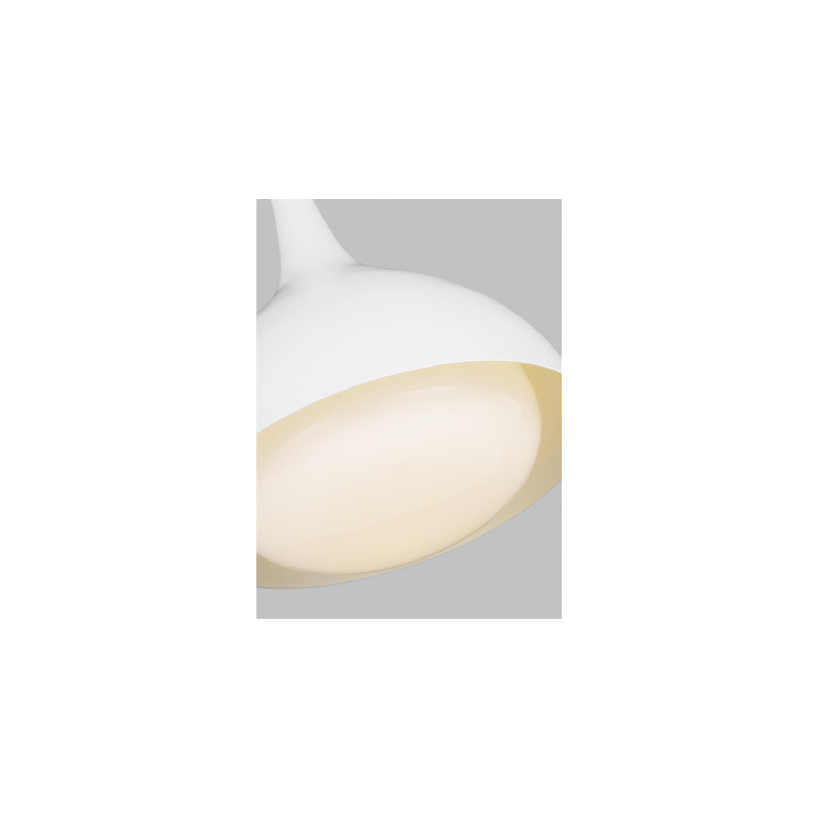 Alize Single Light Glass Dimmable Pendant, Matte White/Burnished Brass