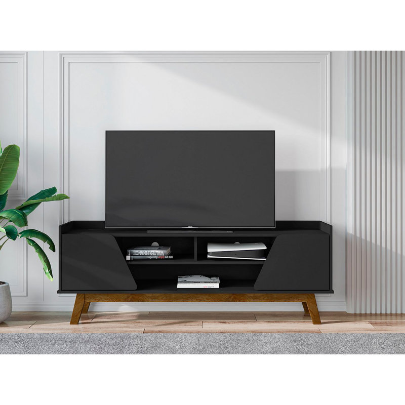 Meuble télé Marcus, Noir, H 23,42 po x L 62,99 po x l 14,17 po