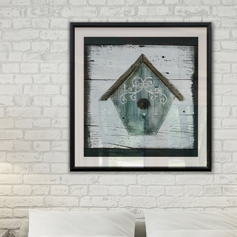 " Stained Birdhouse ", 17.5" H x 17.5" W x 1.5" D