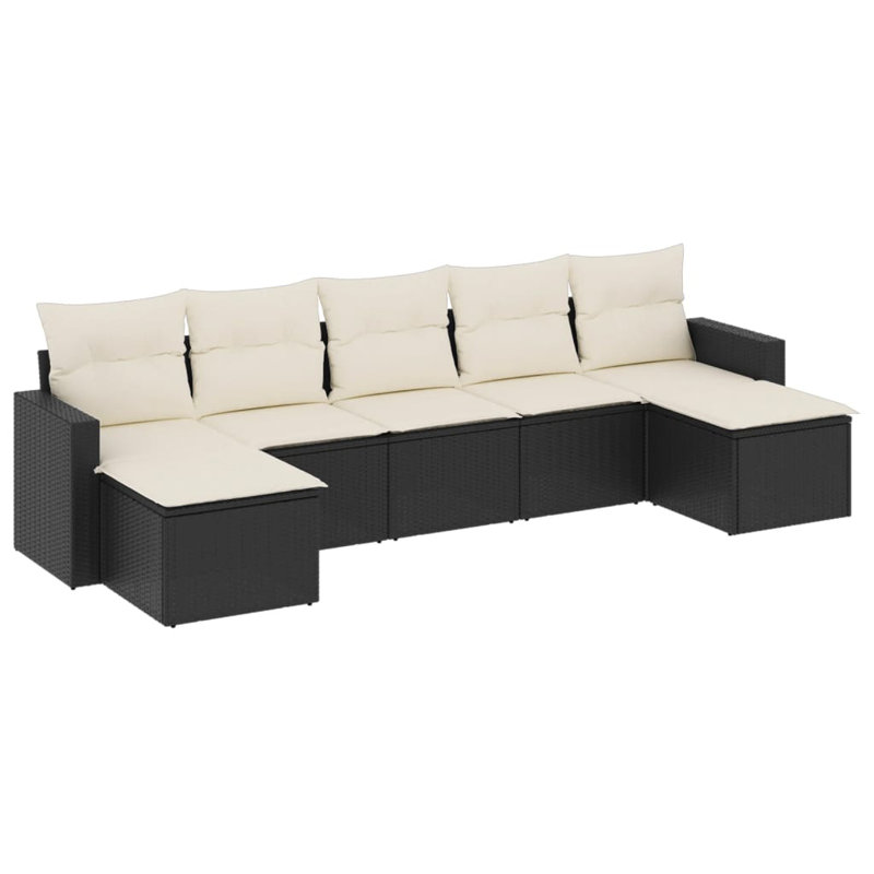 Ensemble de canapé de jardin Vidaxl noir et blanc crème
