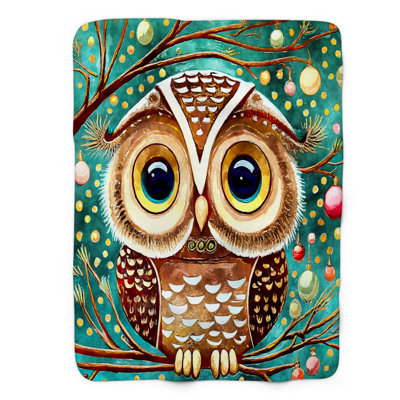 Festive Feathered Friend - 1 Piece Premium Sherpa Blanket