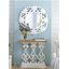 Console 32 po x 12 po x 32 po Classic Vintage White Wash avec plateau en bois brun