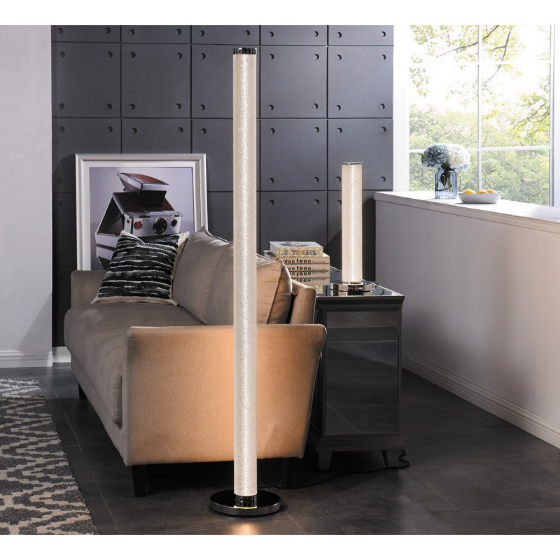 Corine 63.75'' Chrome LED Novelty Floor Lamp, Speckled