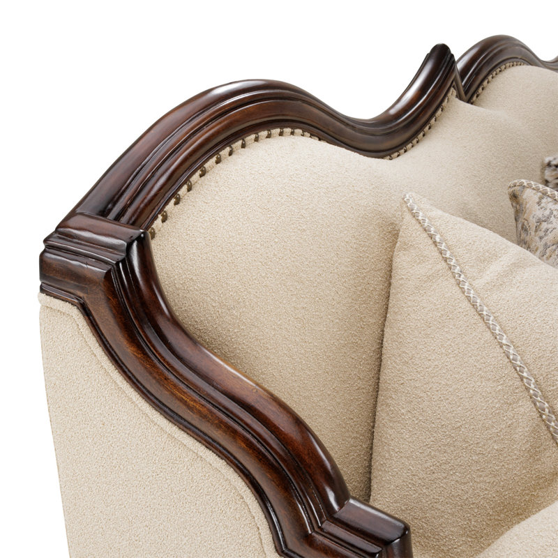 Chamberi Toast Boucle 4-Piece Sectional Sofa with Nailhead Trim