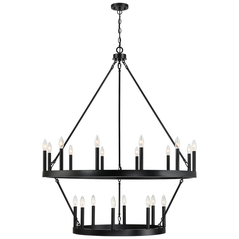 Margee Lustre 20 lumières en forme de bougie de style bougie noire