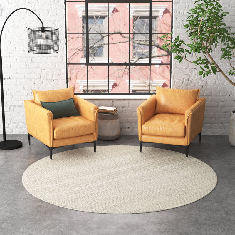 Lansing Geometric Hand-Tufted Wool Gray/Cream Area Rug, Square 9'9"