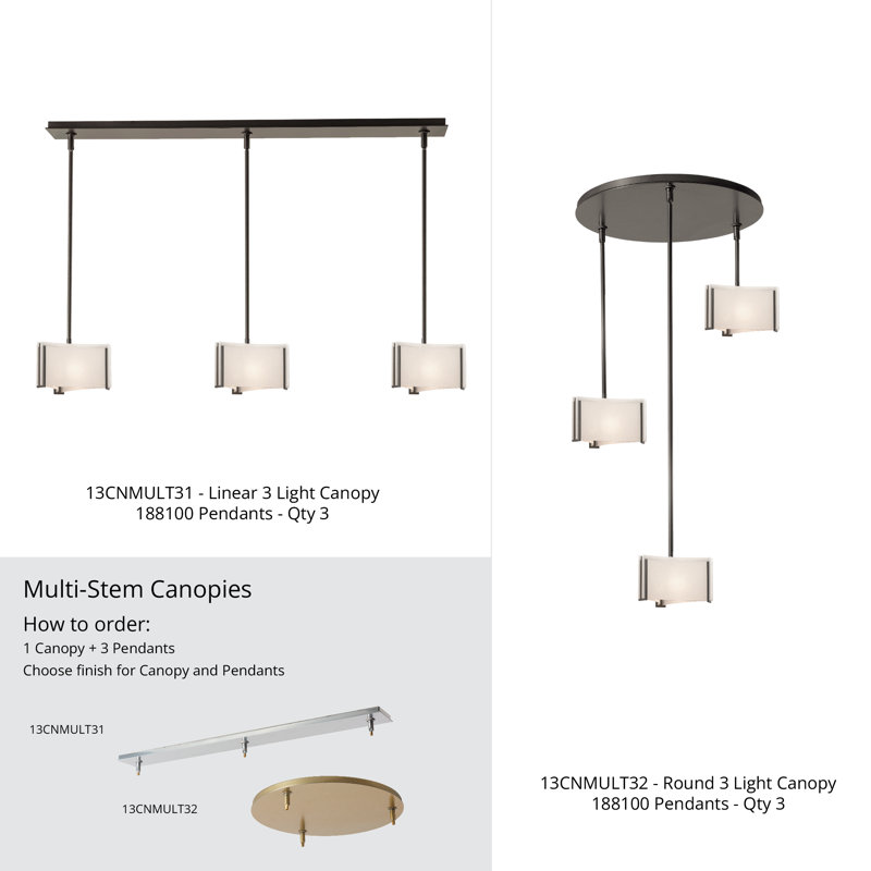 3-Light Linear Canopy, Black