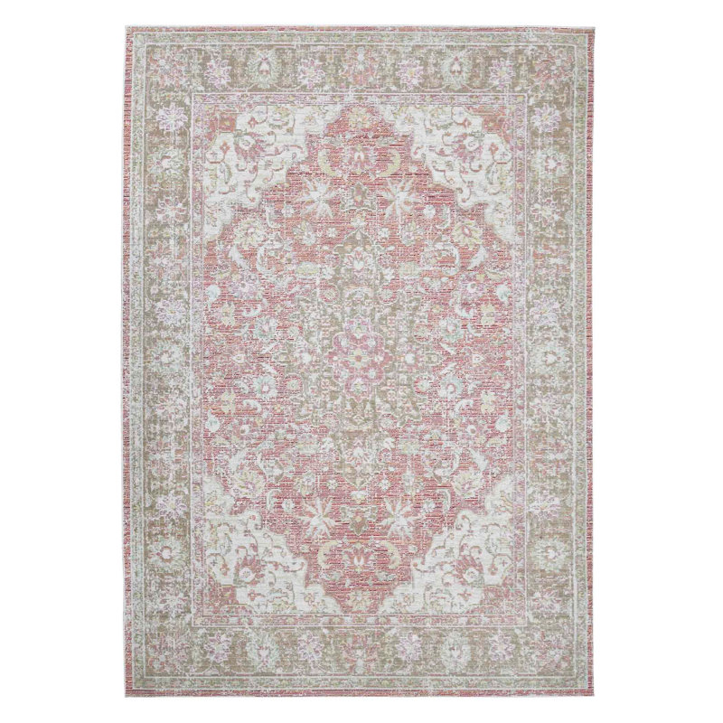 Tapis lavande rétro en polyester Century Blythe, Rectangle 5 pi 3 po x 7 pi 3 po