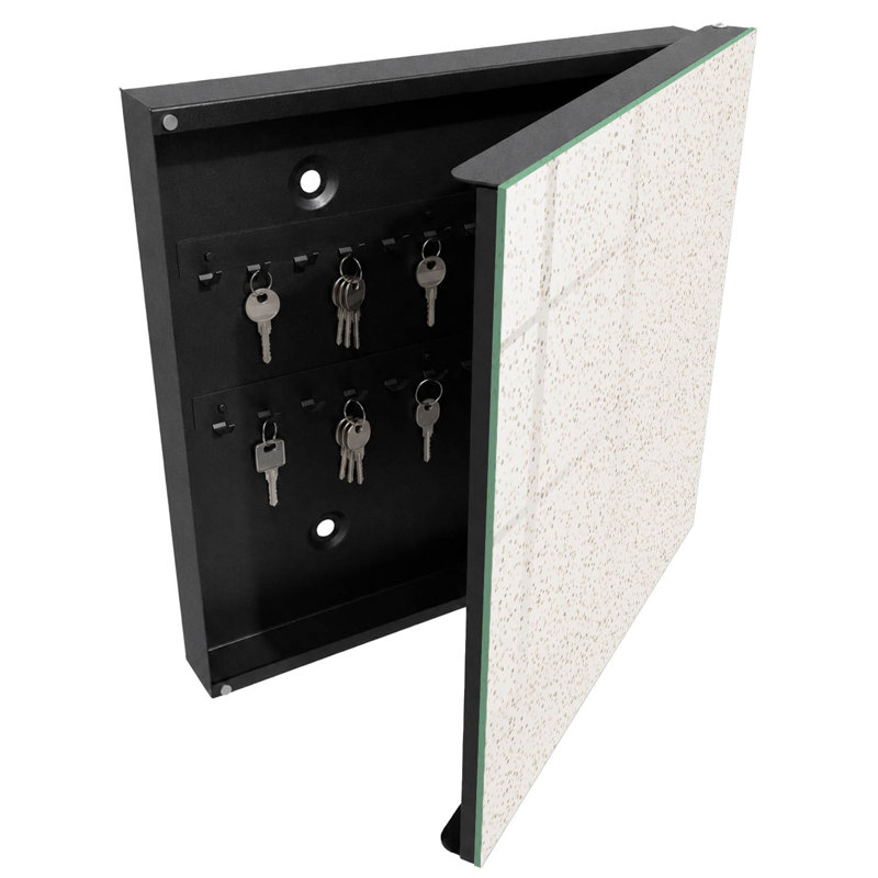 Key box for home, Opens to the right, 30x30x5, White, Subtle dots, delicate pattern, elegance, 