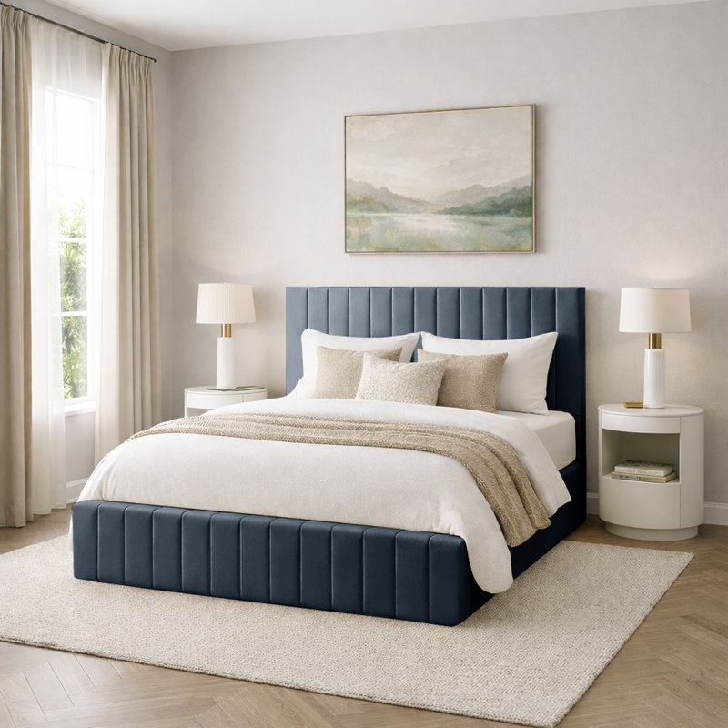 Morgana Upholstered Storage Bed Frame    , Steel, Double (4'6)