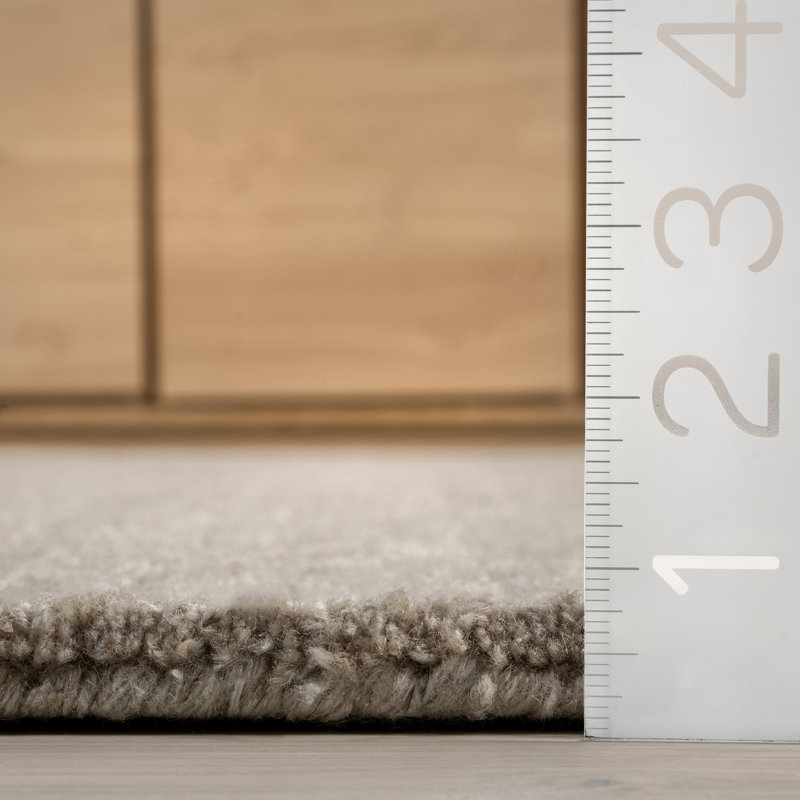 Tapis en laine mélangée à franges Seriah, Rectangle 7 pi 6 po x 9 pi 6 po