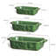 Ensemble de 3 plats de cuisson rectangulaires en porcelaine (vert)