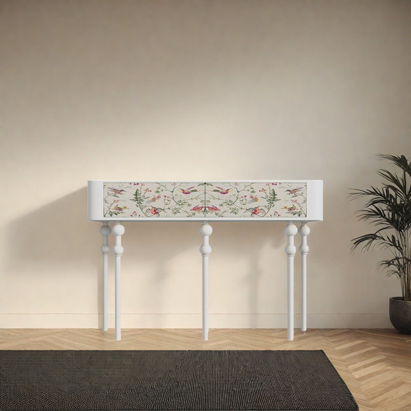 Console Retro Minimalist Elegant Art, Blanc