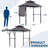 8x5 ft Double-Tier Grill Gazebo with Side Awning Shelf, 4 LED Lights, 10 Hooks & Bottle Opener, Heavy Duty Steel Frame for Patio, Backyard, Garden, Picnic-124559761