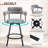 Rabassa Modern Swivel Upholstered 26" Linen Counter Stool with Curved Wing Back and Metal Frame-1860696536