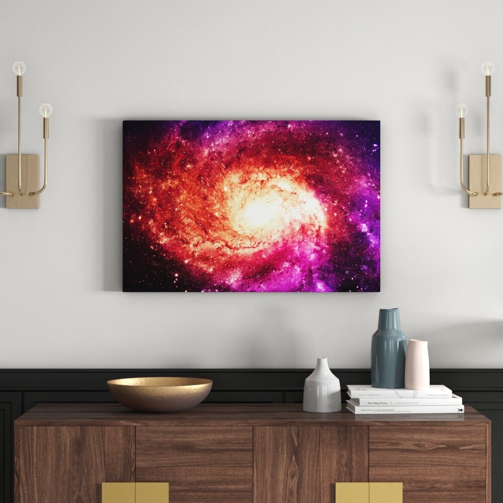 Gerahmtes Leinwandbild Magenta Galaxie