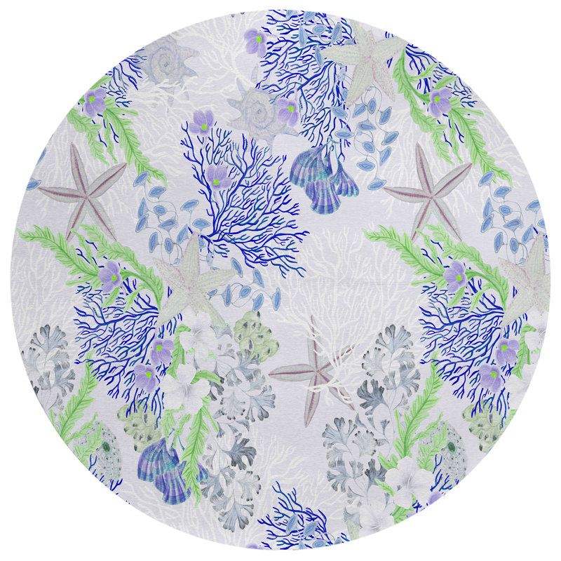 Tapis intérieur / extérieur en polyester tissé à la machine Gullette, Rond 8 pi
